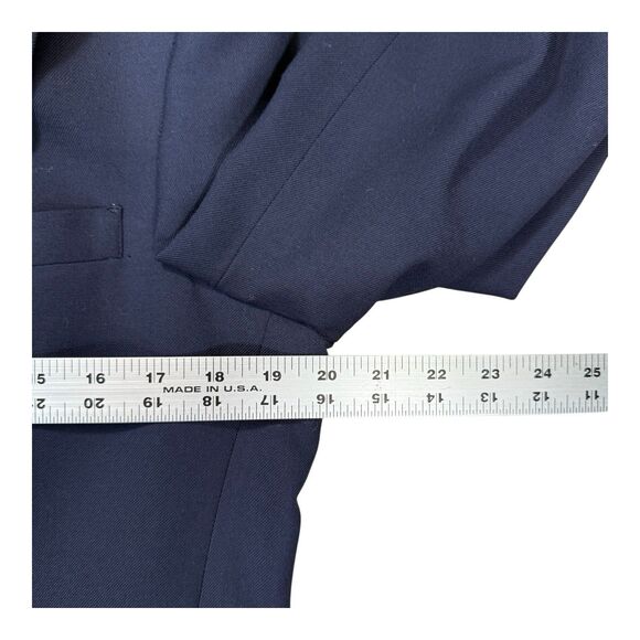 Vtg Christian Dior 39L Monsieur Double Breasted Blue Blazer Gold Button Preppy - Picture 8 of 13